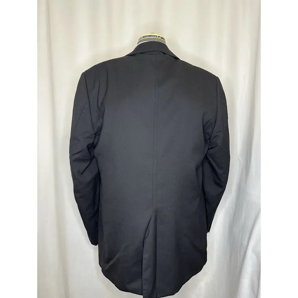 46L Slim Blazer Black Wool 2 Button Mens 3XL 48